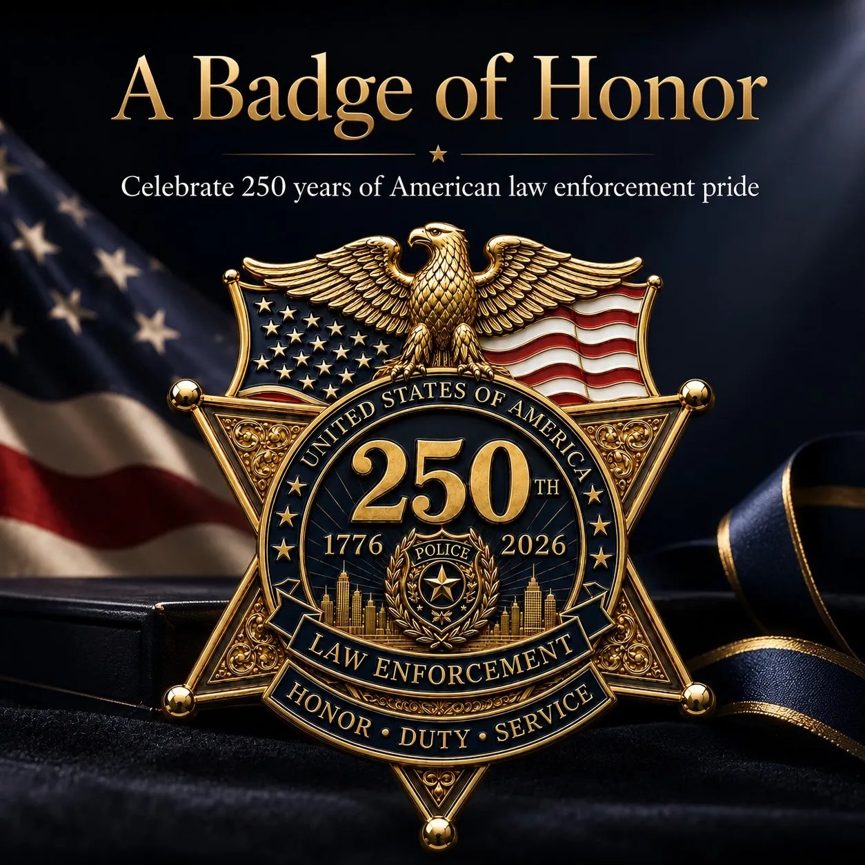 🔥250th Anniversary 70% OFF - 👮🎖️America 250 Law Enforcement Brooch