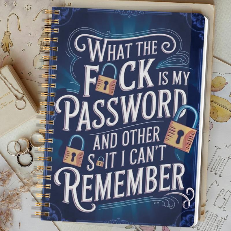 🎄Christmas Sale 49% Off📅Funny Password Notebook - Spiral Bound with Lock Icons & Funny Security Phrases✍️