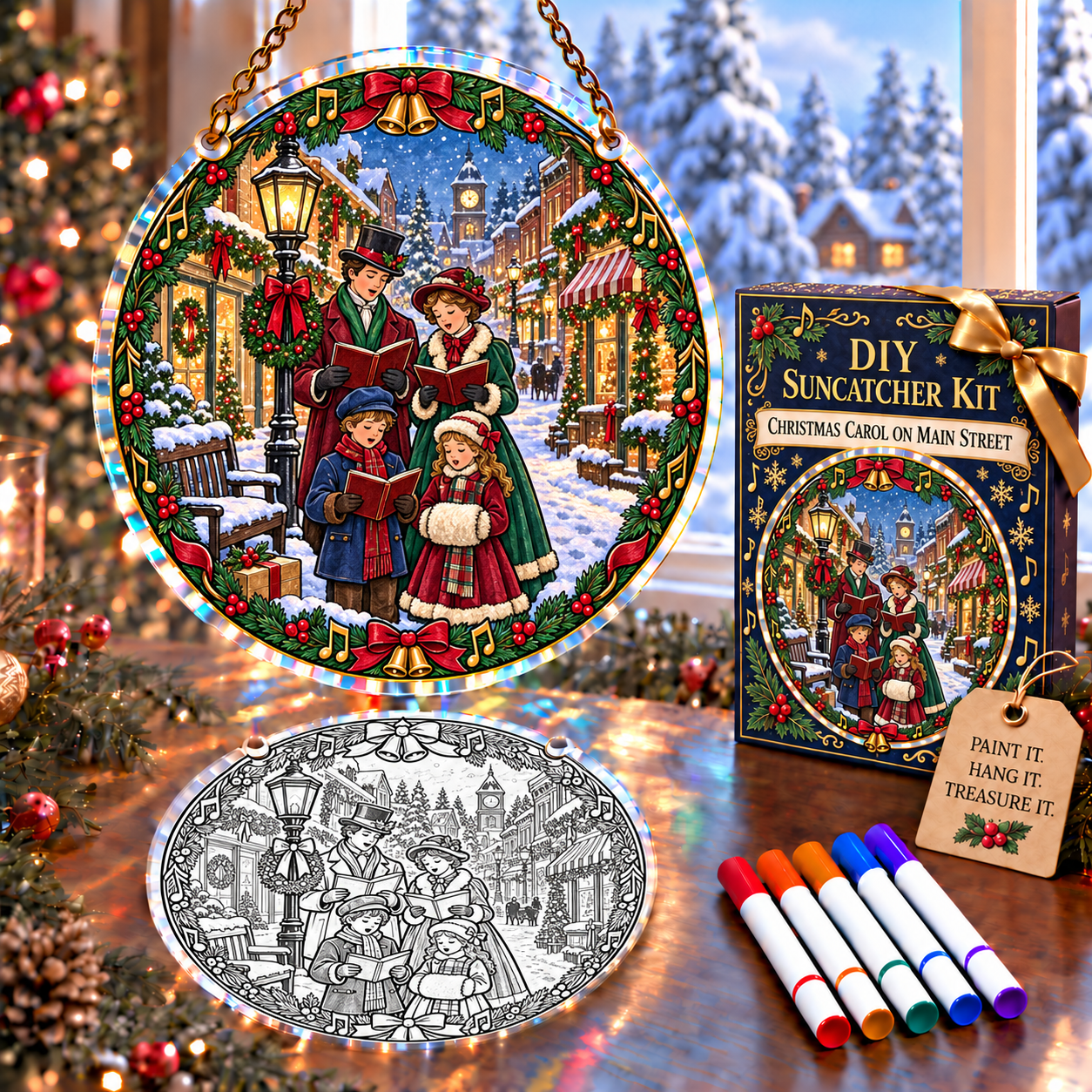 🔥 Limited Time 70% OFF – 🎅✨DIY Christmas Suncatcher Ornament Kit Collection – Paint, Hang & Create Holiday Magic