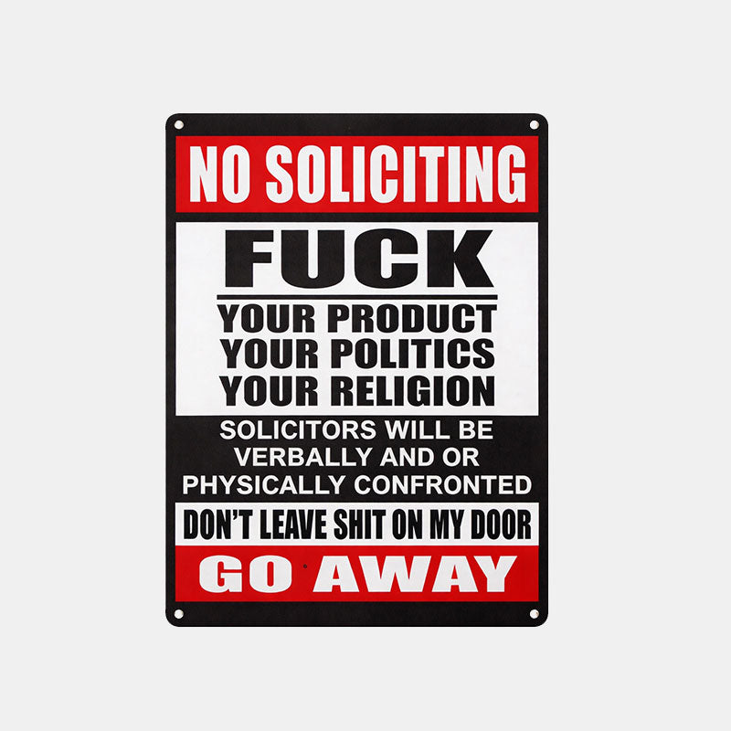 🔥Last Day 49% OFF - Zero-Tolerance "No Soliciting" Sign 🛑 — Make Your Boundaries Crystal Clear