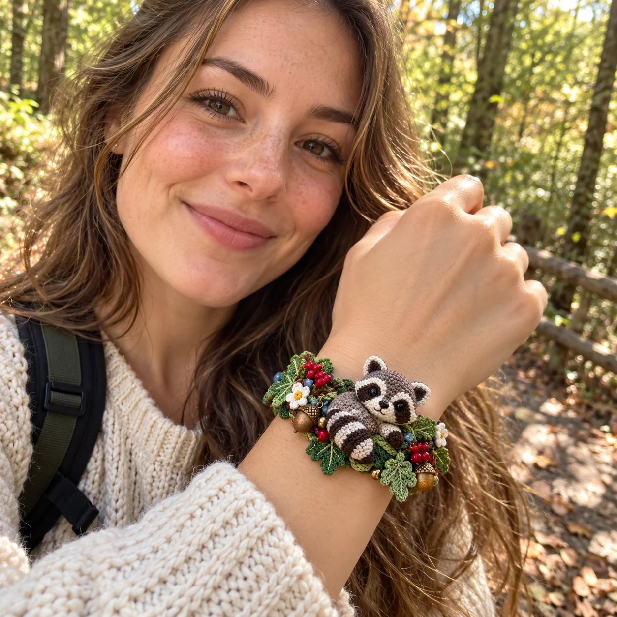 🔥Limited time 70% OFF -🌿🧶 Woodland Wrist Friends – Handmade 3D Crochet Animal Bracelet Collection