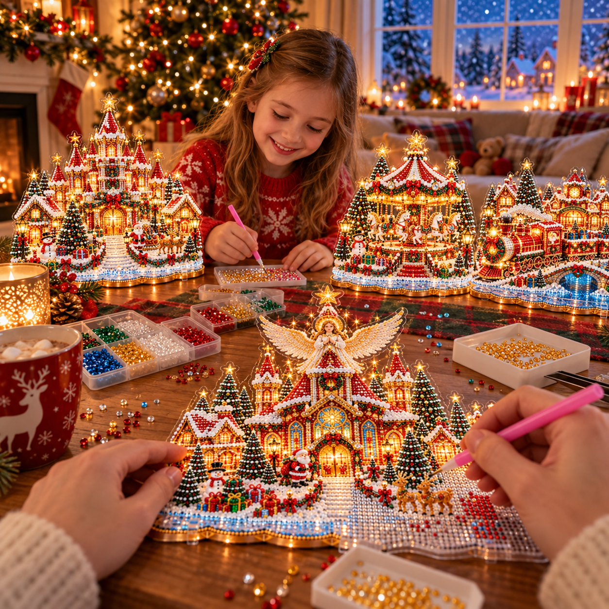DIY Diamond Art Christmas Scene