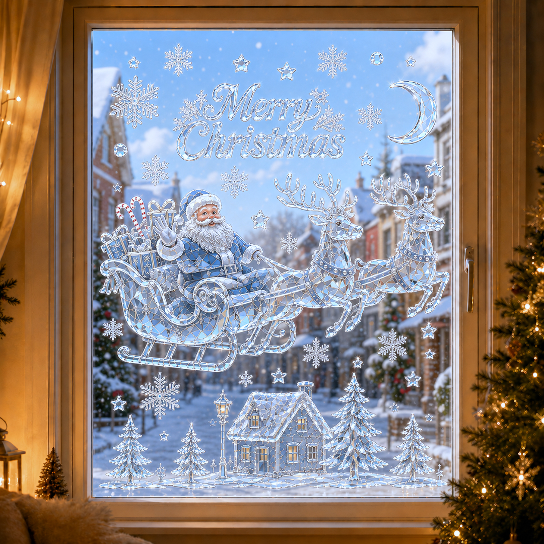🔥Last 45pcs🎉-🎅3D Christmas Static Cling Window Stickers❄️