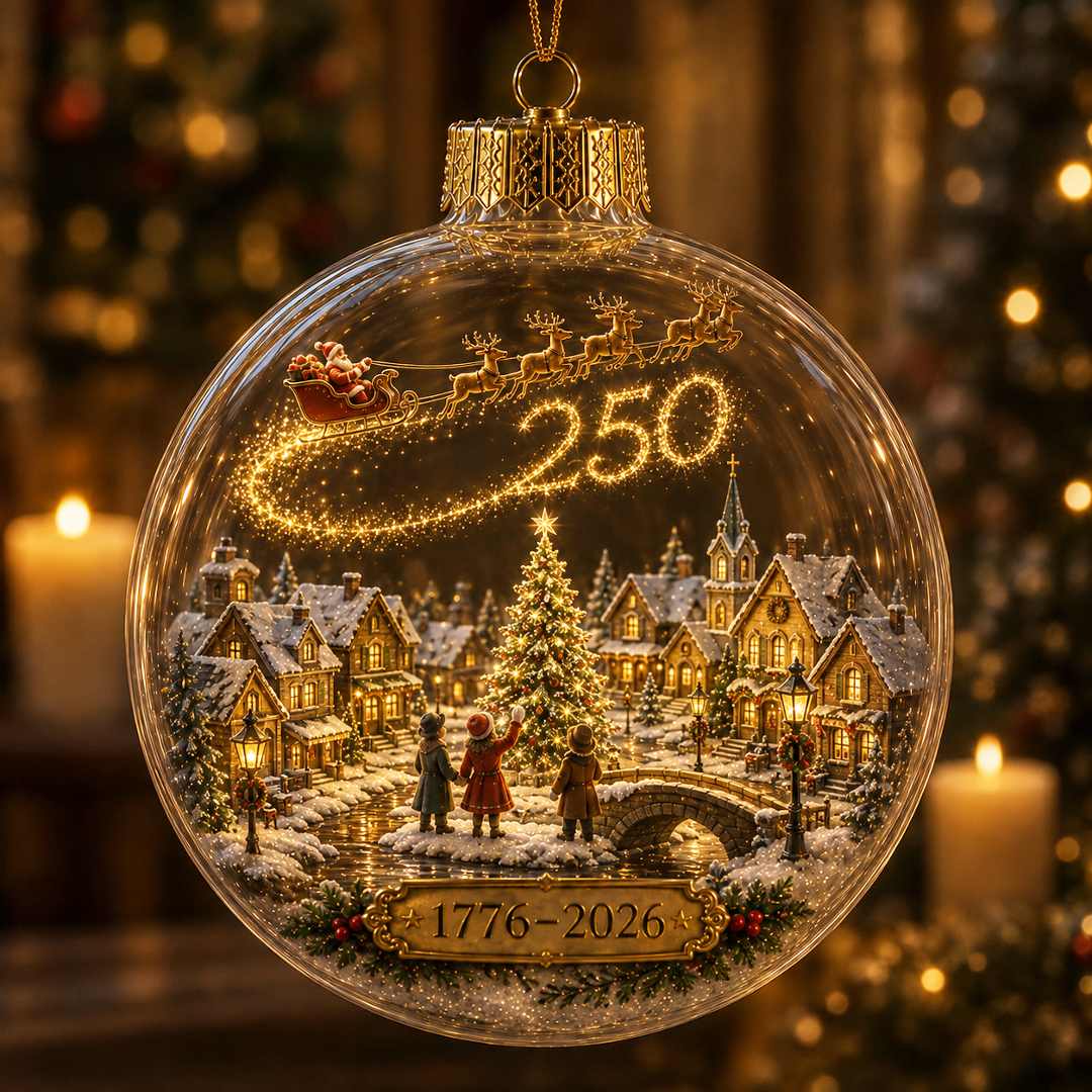 🔥 Limited-Time 70% OFF – 🇺🇸✨ America 250th Anniversary Light-Up Christmas Globe Ornament | 1776–2026 Commemorative Holiday Collection 🎄