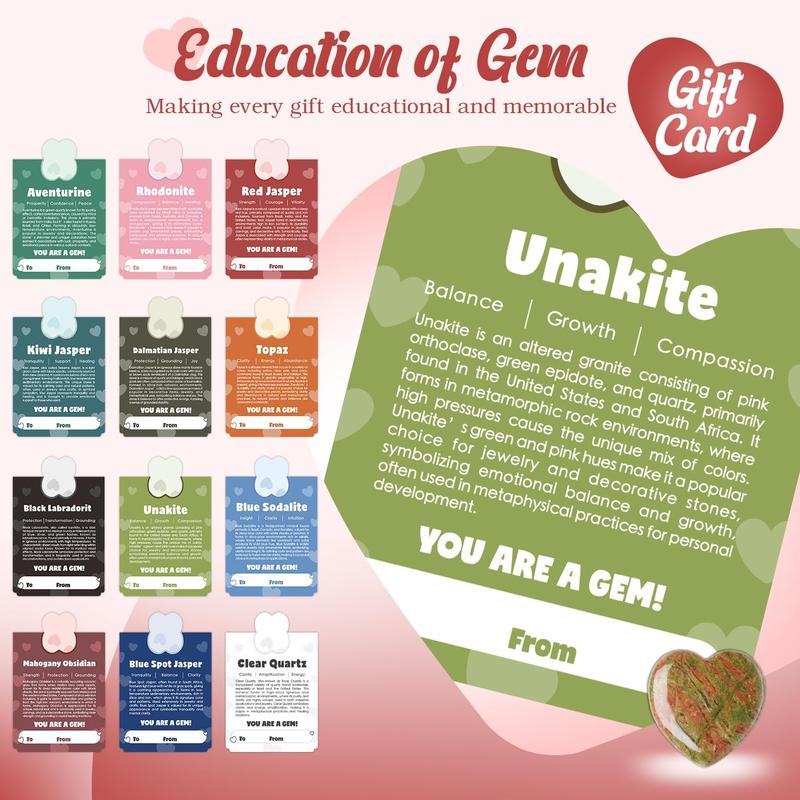 🔥 New Year Hot Sale 49% OFF💖💎 Valentine's Day Gem Gifts for Kids & Adults – 24 Pack Prefilled Cards with Heart-Shaped Gemstones💕💎