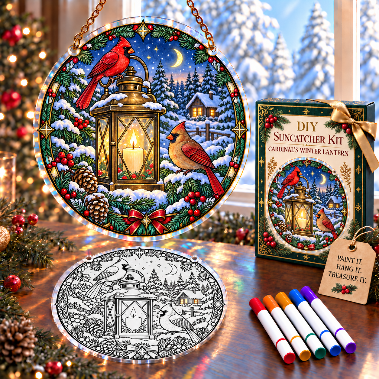 🔥 Limited Time 70% OFF – 🎅✨DIY Christmas Suncatcher Ornament Kit Collection – Paint, Hang & Create Holiday Magic