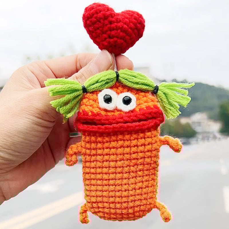 🔥 New Year Hot Sale 49% OFF💋🌭 Hand-Crocheted Sausage Lip Car Key Case — Cute. Weird. Totally Unforgettable.🚗🎁
