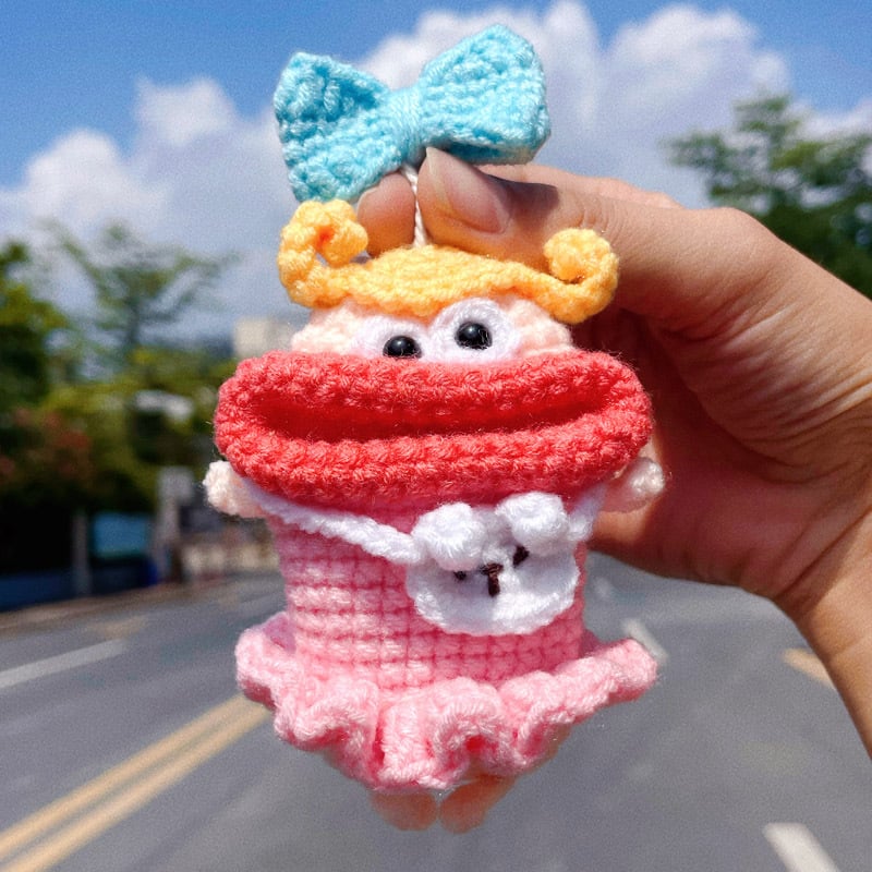 🔥 New Year Hot Sale 49% OFF💋🌭 Hand-Crocheted Sausage Lip Car Key Case — Cute. Weird. Totally Unforgettable.🚗🎁