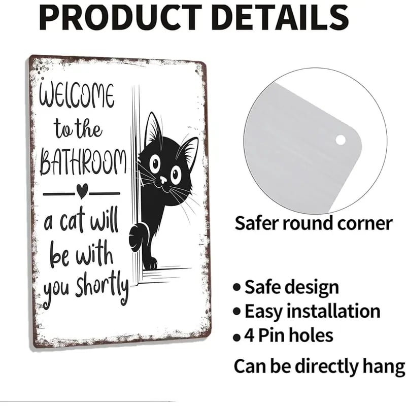 🔥 New Year Hot Sale 49% OFF🖤🐱 Vintage Black & White Cat Wall Art — Timeless Charm for Cat Lovers