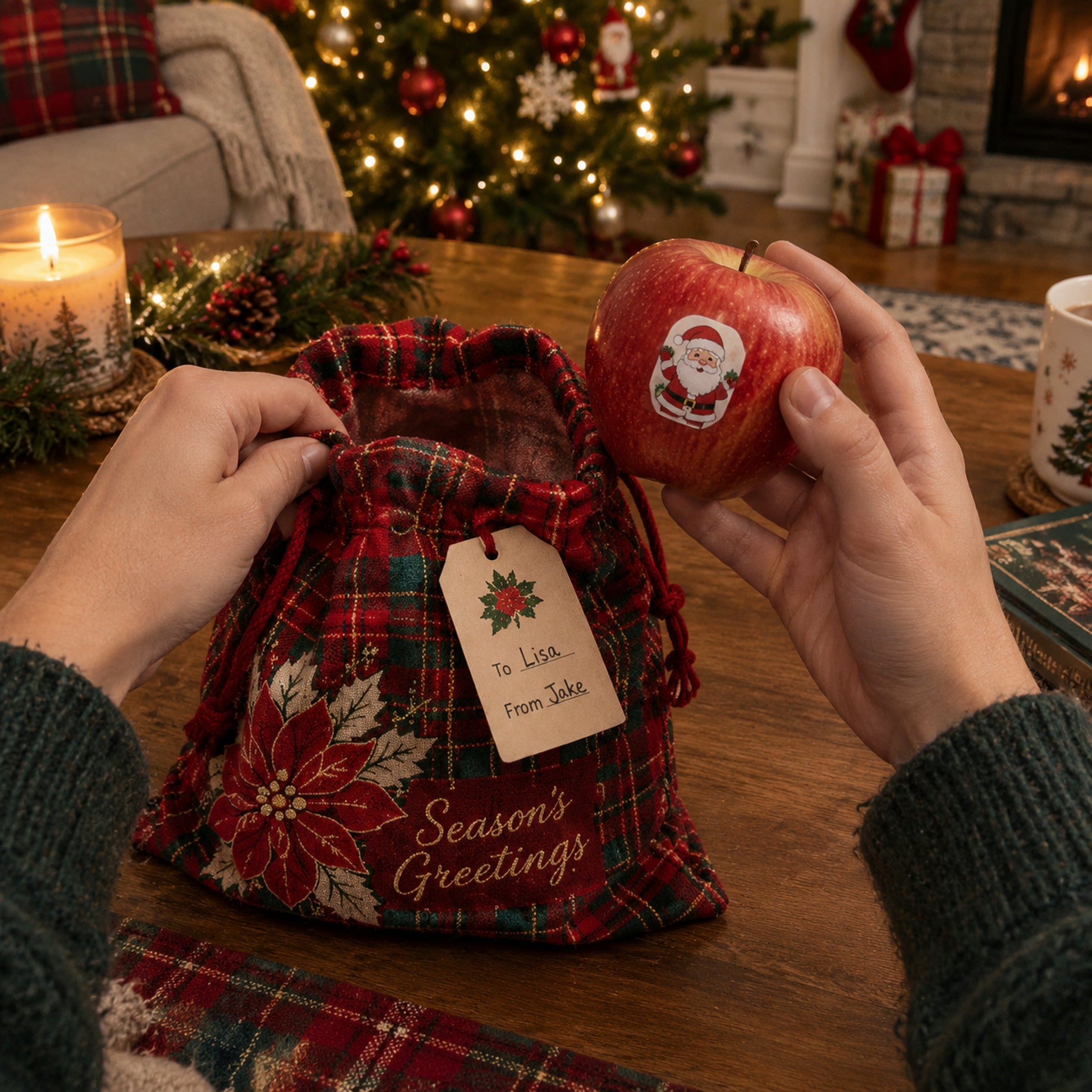 🔥Last 75pcs🎉-🎄🎁Christmas Gift Sacks 6-Pack – Reusable Linen Drawstring Gift Bags with Tags 