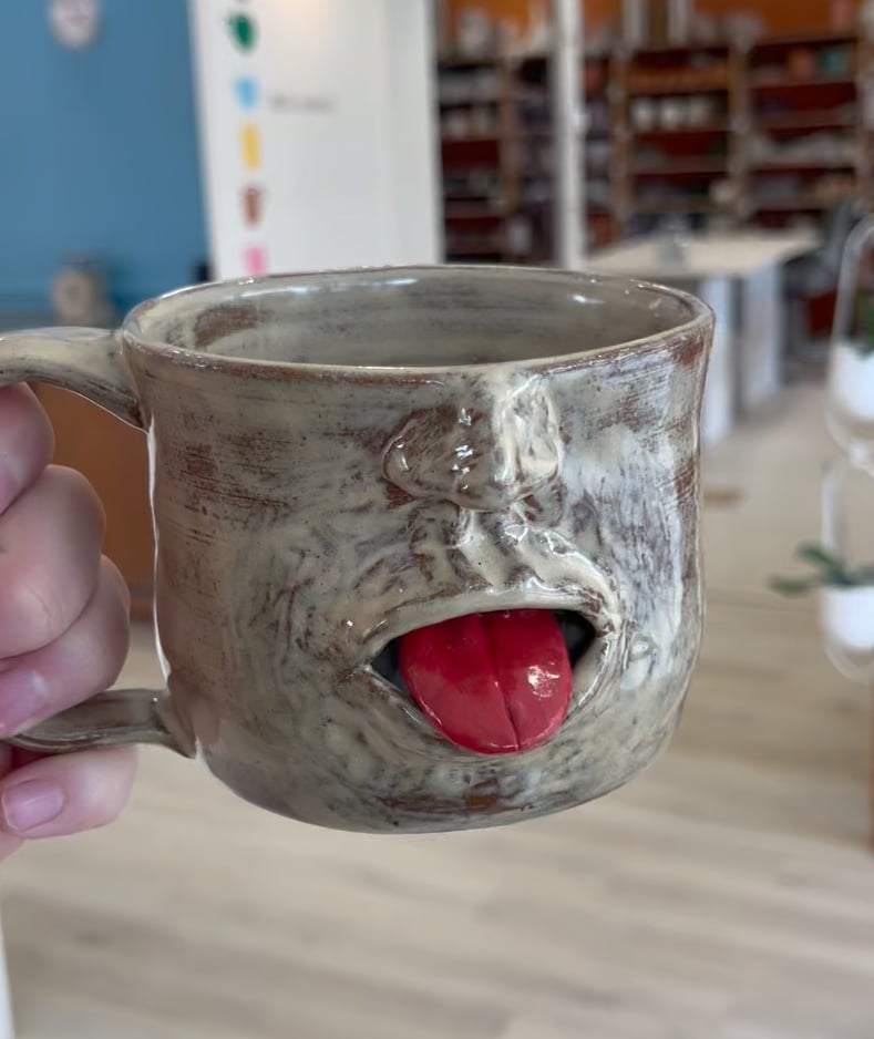 🔥Last Day 49% OFF -😛Handmade Face-shaped Ceramic Mug☕