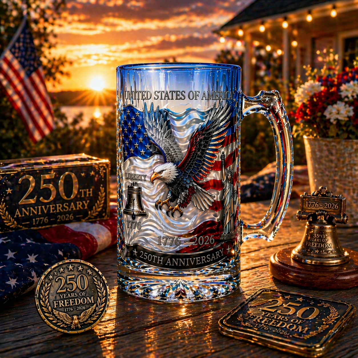 🔥 Limited Edition 🎁-U.S. 250th Anniversary Heritage Beer Mug🍻