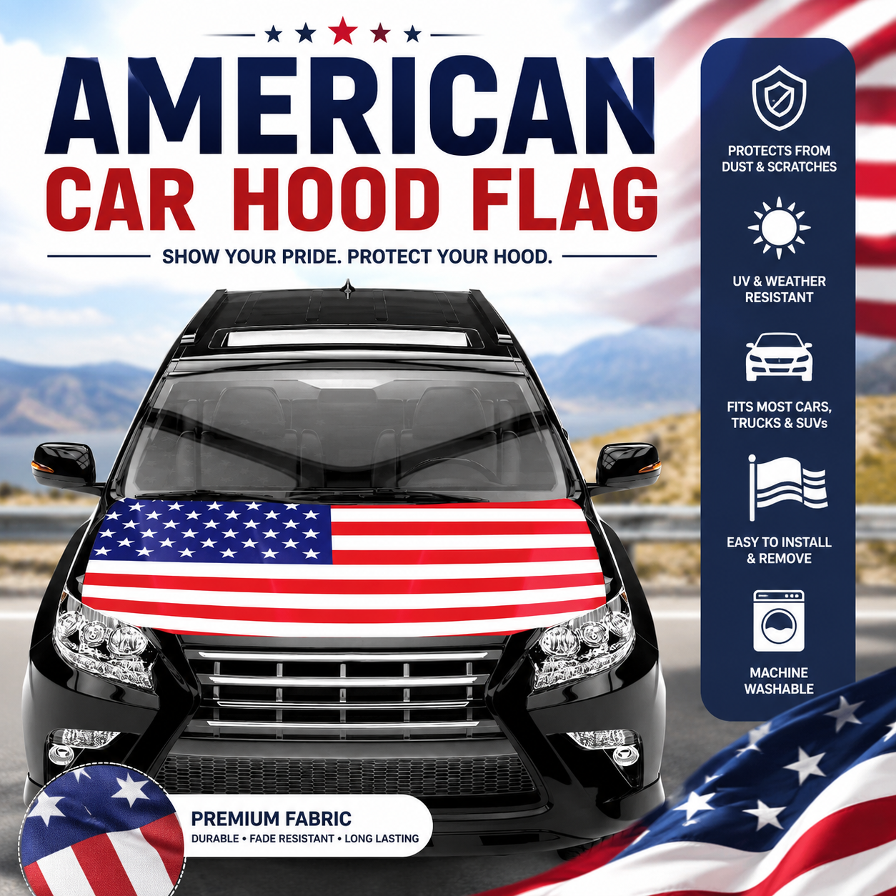 🎉4th Of July Flash Sale 65K+🔥American Car Hood Flag🦅