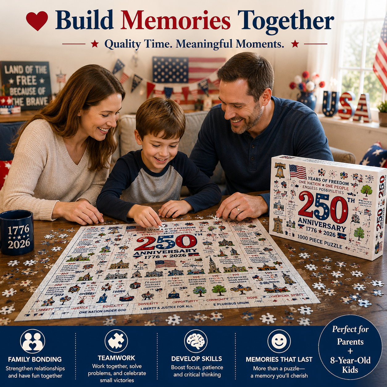 🔥250th Anniversary 70% OFF -🧩 Patriotic America Jigsaw Puzzle 1000 Pieces 🎁 Buy 2 Free Shipping