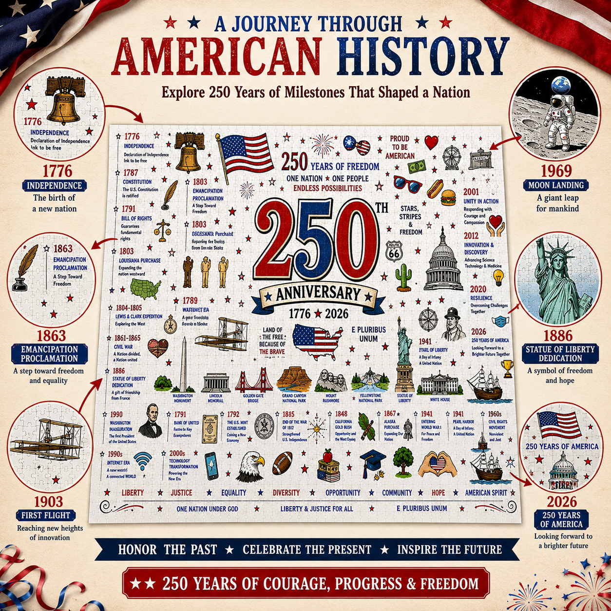 🔥250th Anniversary 70% OFF -🧩 Patriotic America Jigsaw Puzzle 1000 Pieces 🎁 Buy 2 Free Shipping