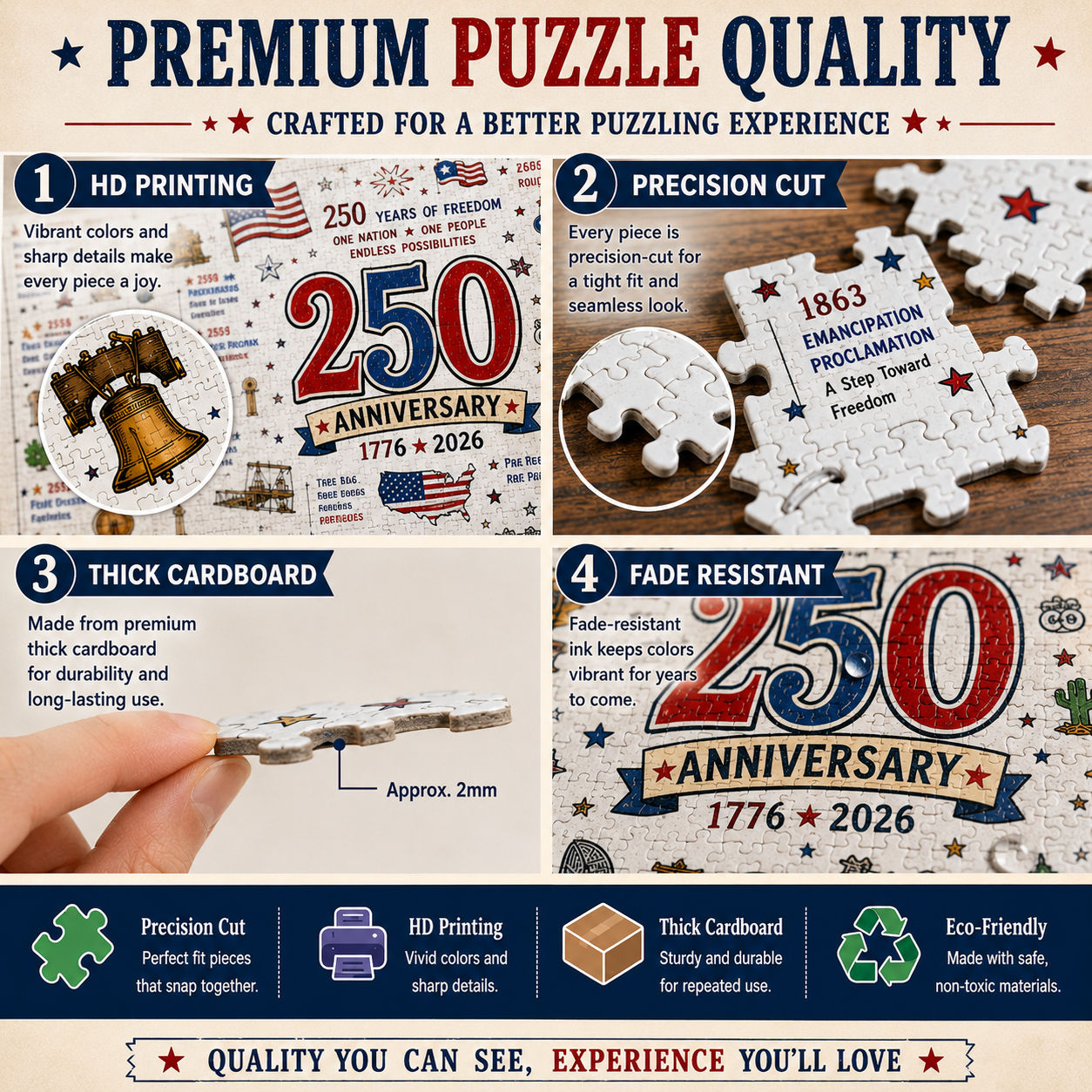 🔥250th Anniversary 70% OFF -🧩 Patriotic America Jigsaw Puzzle 1000 Pieces 🎁 Buy 2 Free Shipping