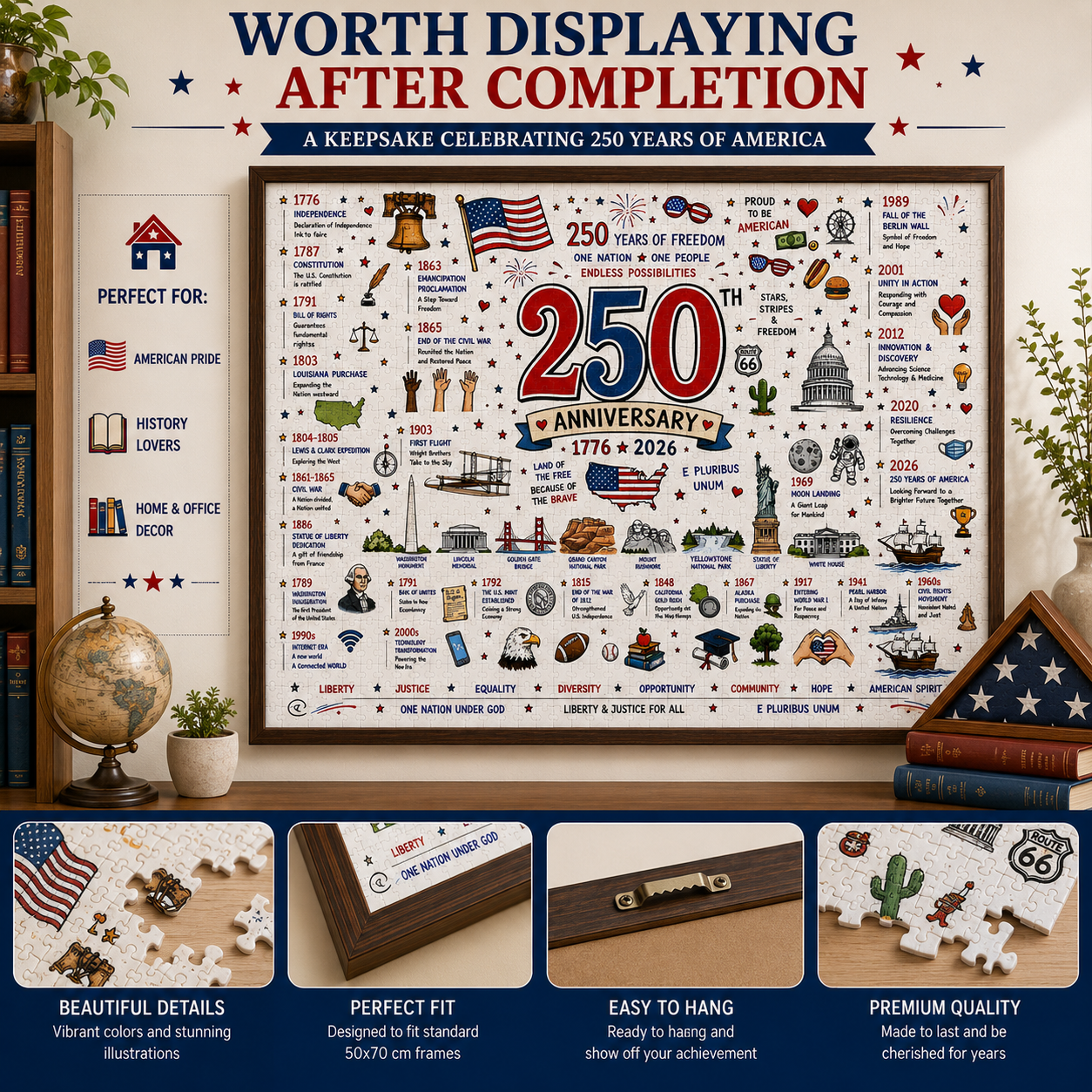 🔥250th Anniversary 70% OFF -🧩 Patriotic America Jigsaw Puzzle 1000 Pieces 🎁 Buy 2 Free Shipping