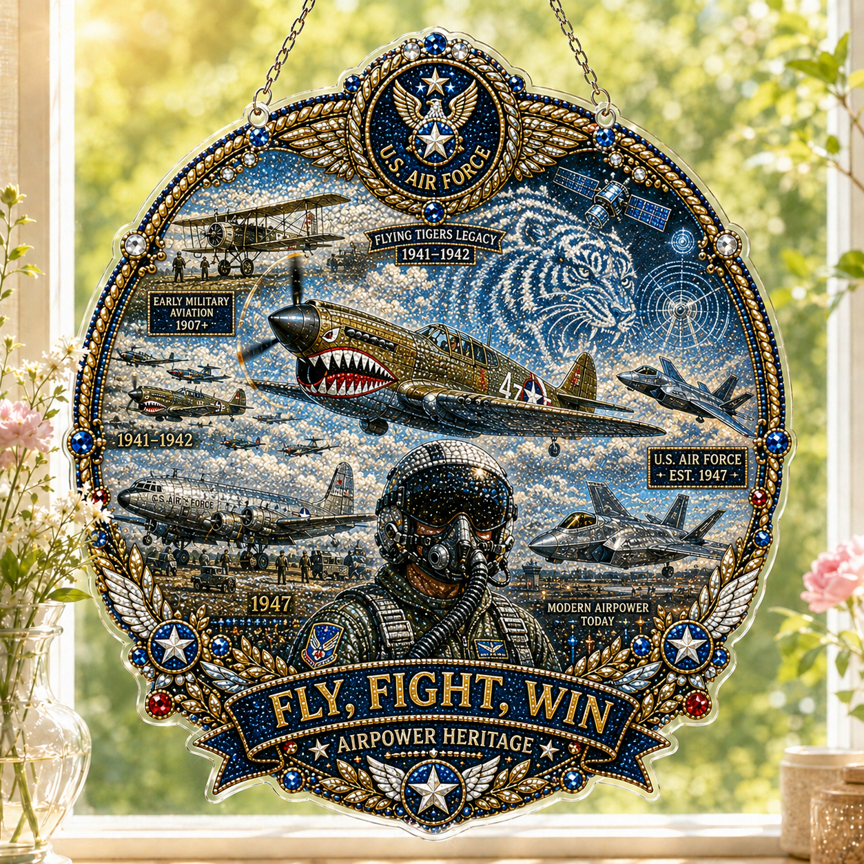 🔥Limited time 70% OFF -🦅✨American Military Heritage Diamond Art Hanging Ornament Kit 