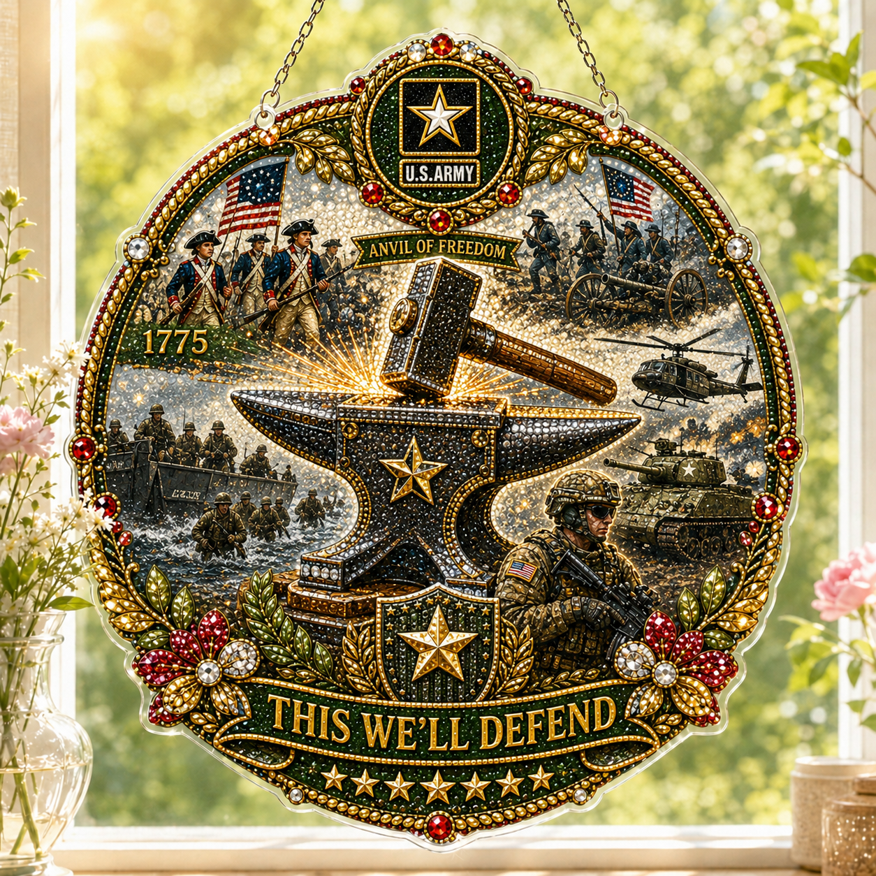 🔥Limited time 70% OFF -🦅✨American Military Heritage Diamond Art Hanging Ornament Kit 