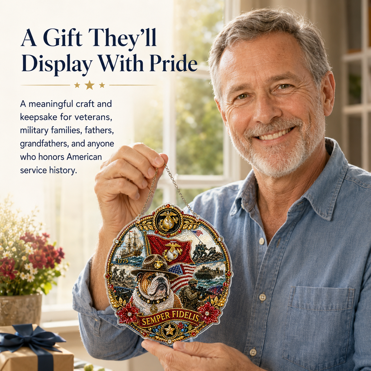 🔥Limited time 70% OFF -🦅✨American Military Heritage Diamond Art Hanging Ornament Kit 