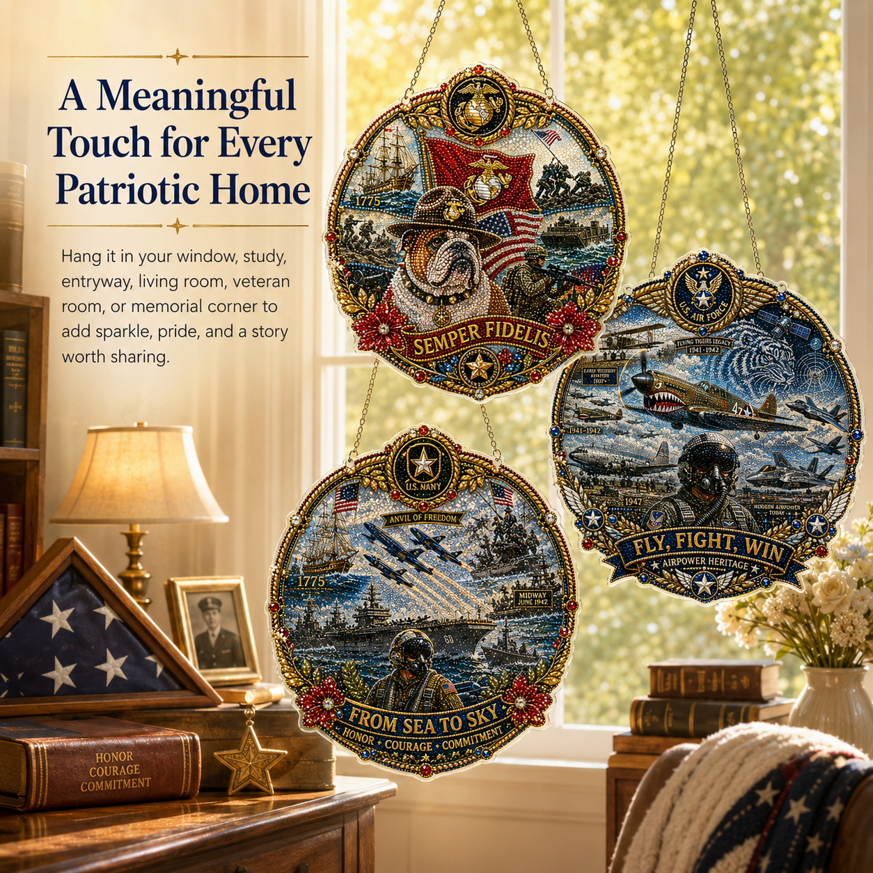 🔥Limited time 70% OFF -🦅✨American Military Heritage Diamond Art Hanging Ornament Kit 