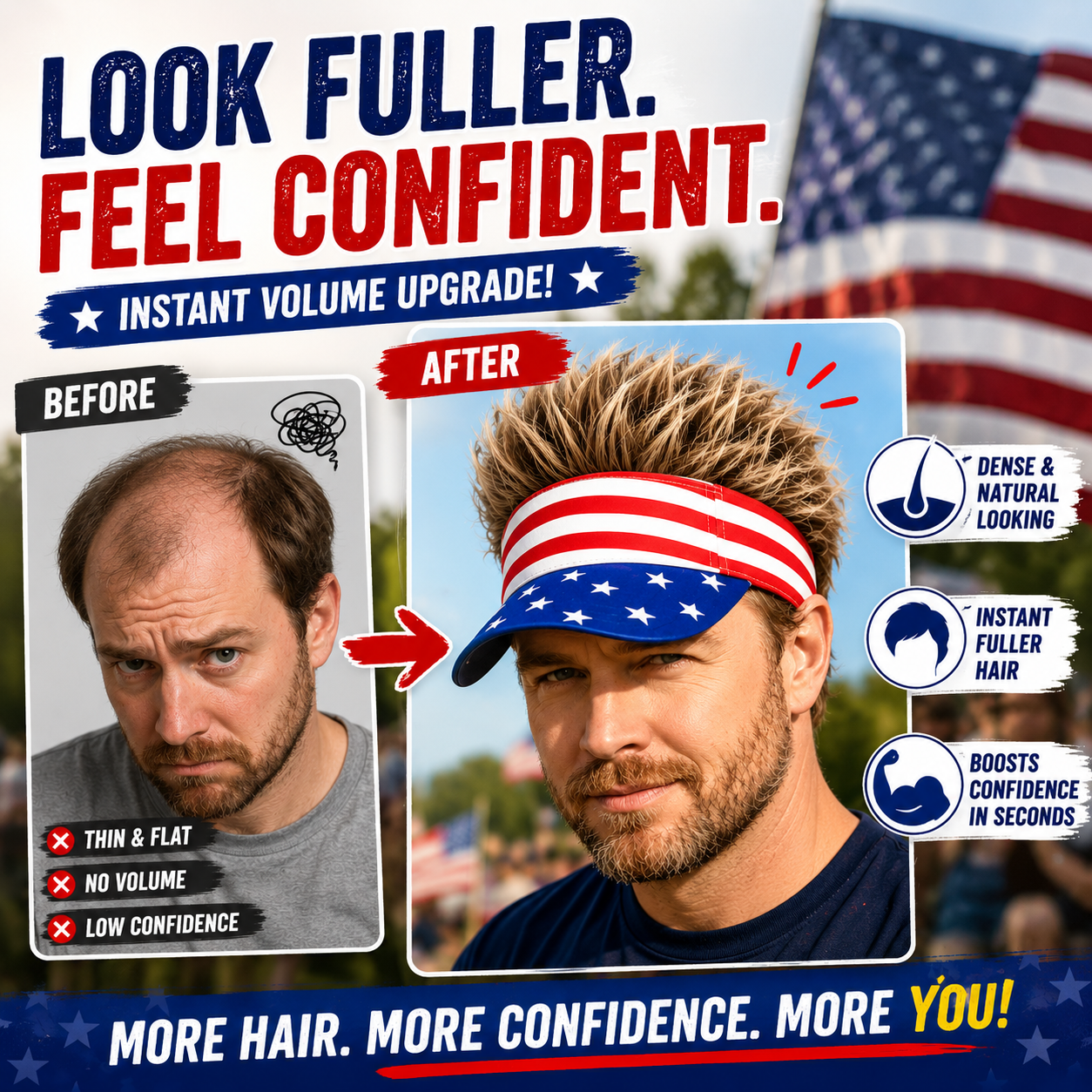🎉American Flag Wig Hat - Celebrate 250 Years of American Heritage in Style!