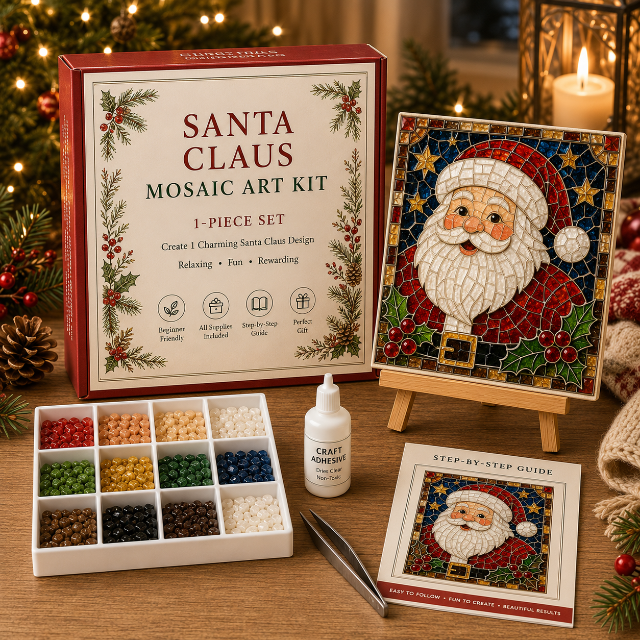 🎄 Christmas Mosaic Art Kit | Create Your Own Holiday Masterpiece