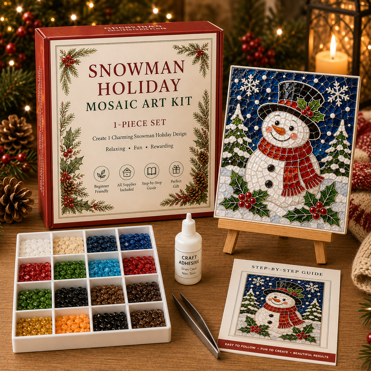 🎄 Christmas Mosaic Art Kit | Create Your Own Holiday Masterpiece