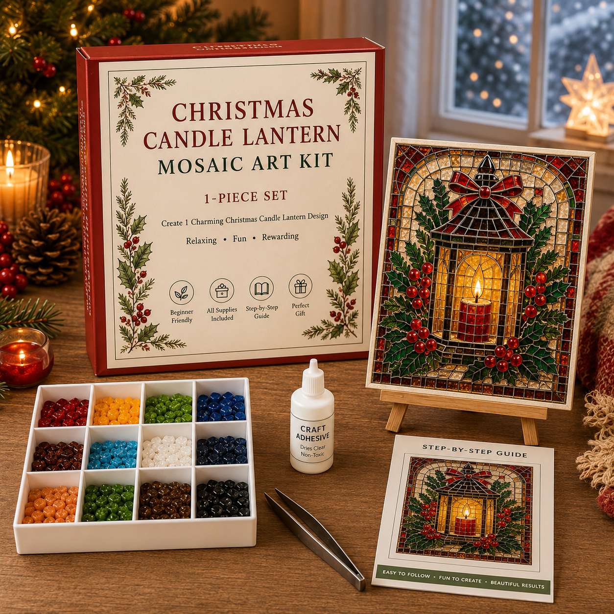 🎄 Christmas Mosaic Art Kit | Create Your Own Holiday Masterpiece