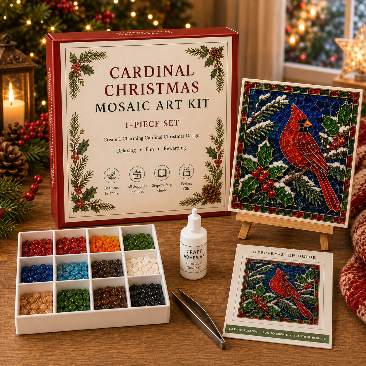 🎄 Christmas Mosaic Art Kit | Create Your Own Holiday Masterpiece