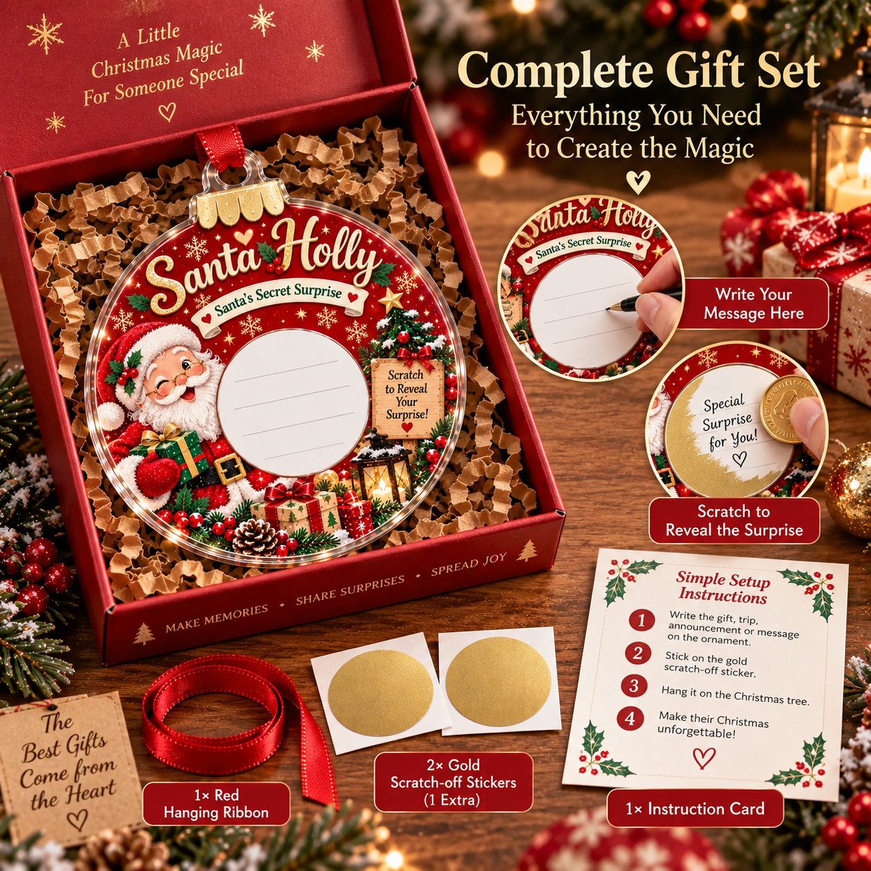 Scratch Surprise Christmas Ornament complete kit