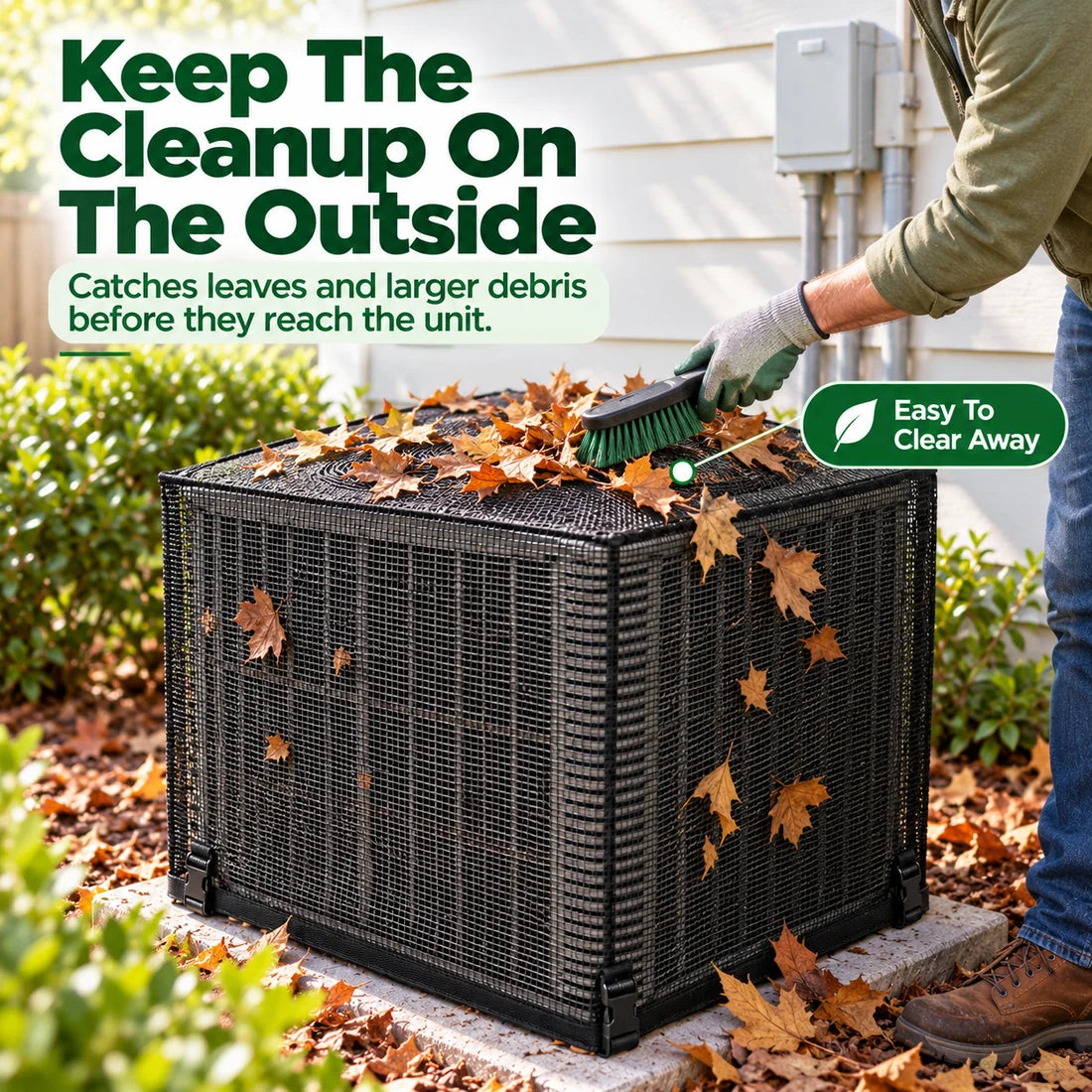 ❄️ Heavy-Duty Mesh AC Cover – All-Season Outdoor Protection🚛Buy 2 Get Free Shipping