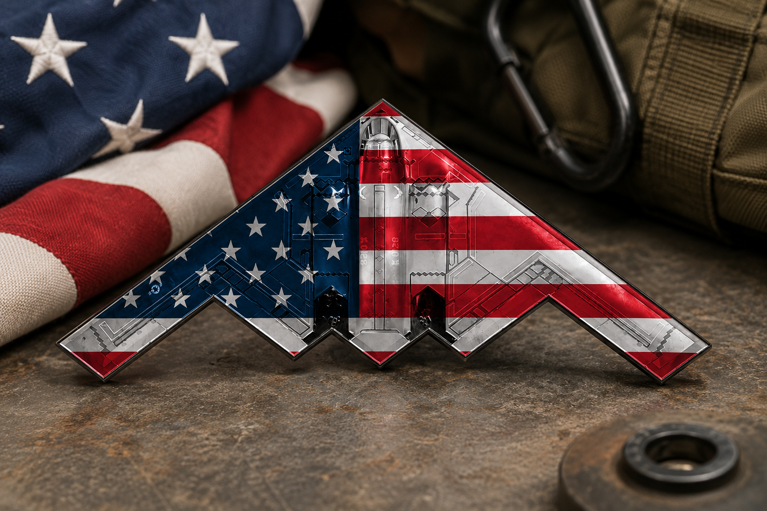🎖Spirit of ’76 B-2 Stealth Bomber Challenge Coin – 250th Anniversary Patriotic Collectible🛩