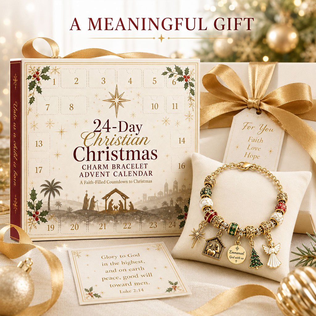 ✨🎄24-Day Christian Christmas Charm Bracelet Advent Calendar