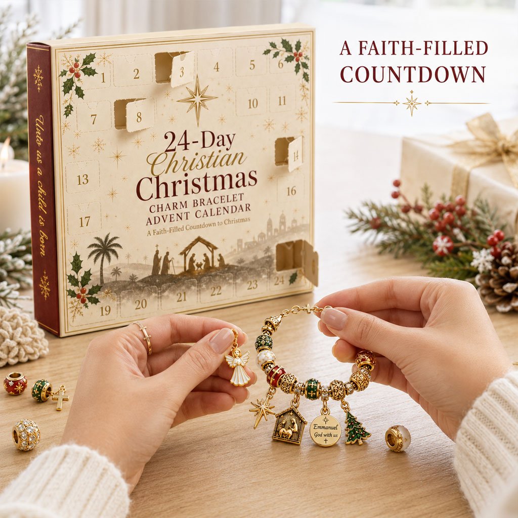 ✨🎄24-Day Christian Christmas Charm Bracelet Advent Calendar