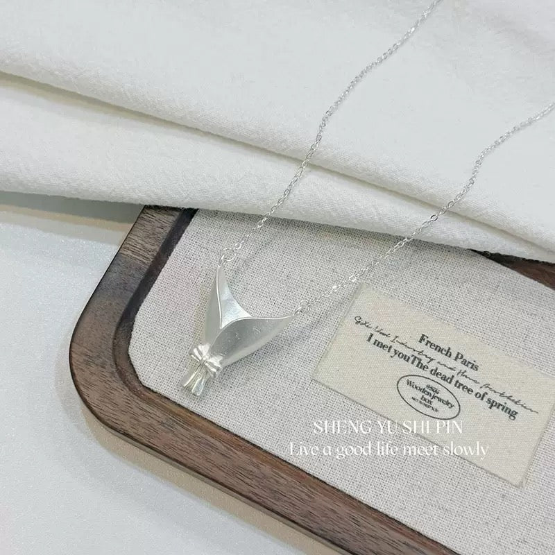 Handcrafted S925 Silver Flower Holder (Brooch, Earrings, Necklace)