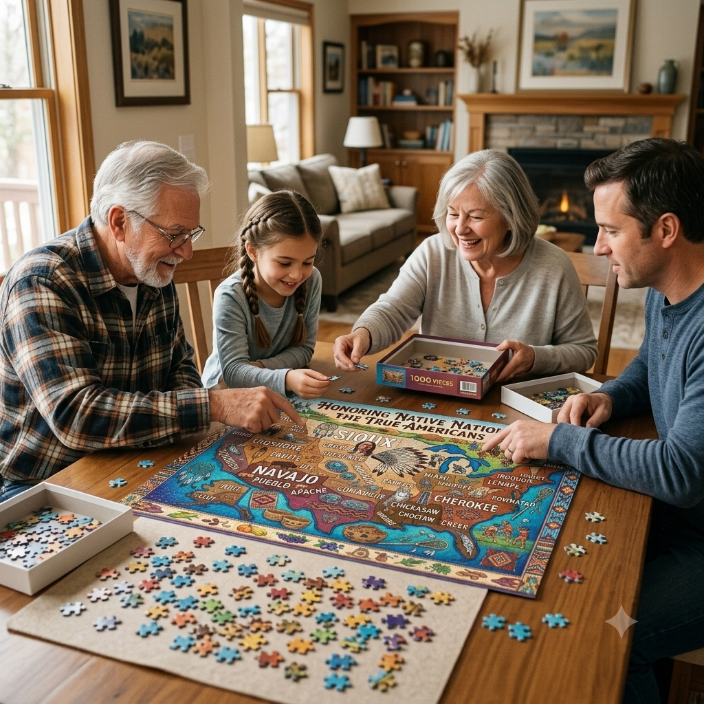 🪶🧩Honoring Native Nations: The True Americans Jigsaw Puzzle