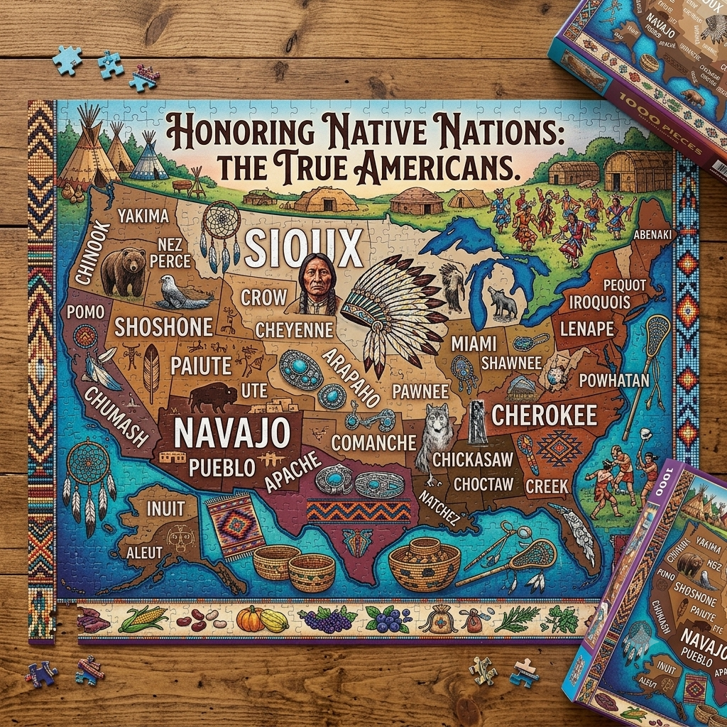 🪶🧩Honoring Native Nations: The True Americans Jigsaw Puzzle