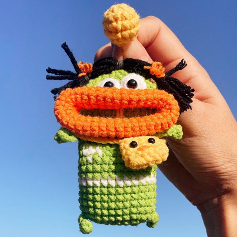 🔥 New Year Hot Sale 49% OFF💋🌭 Hand-Crocheted Sausage Lip Car Key Case — Cute. Weird. Totally Unforgettable.🚗🎁