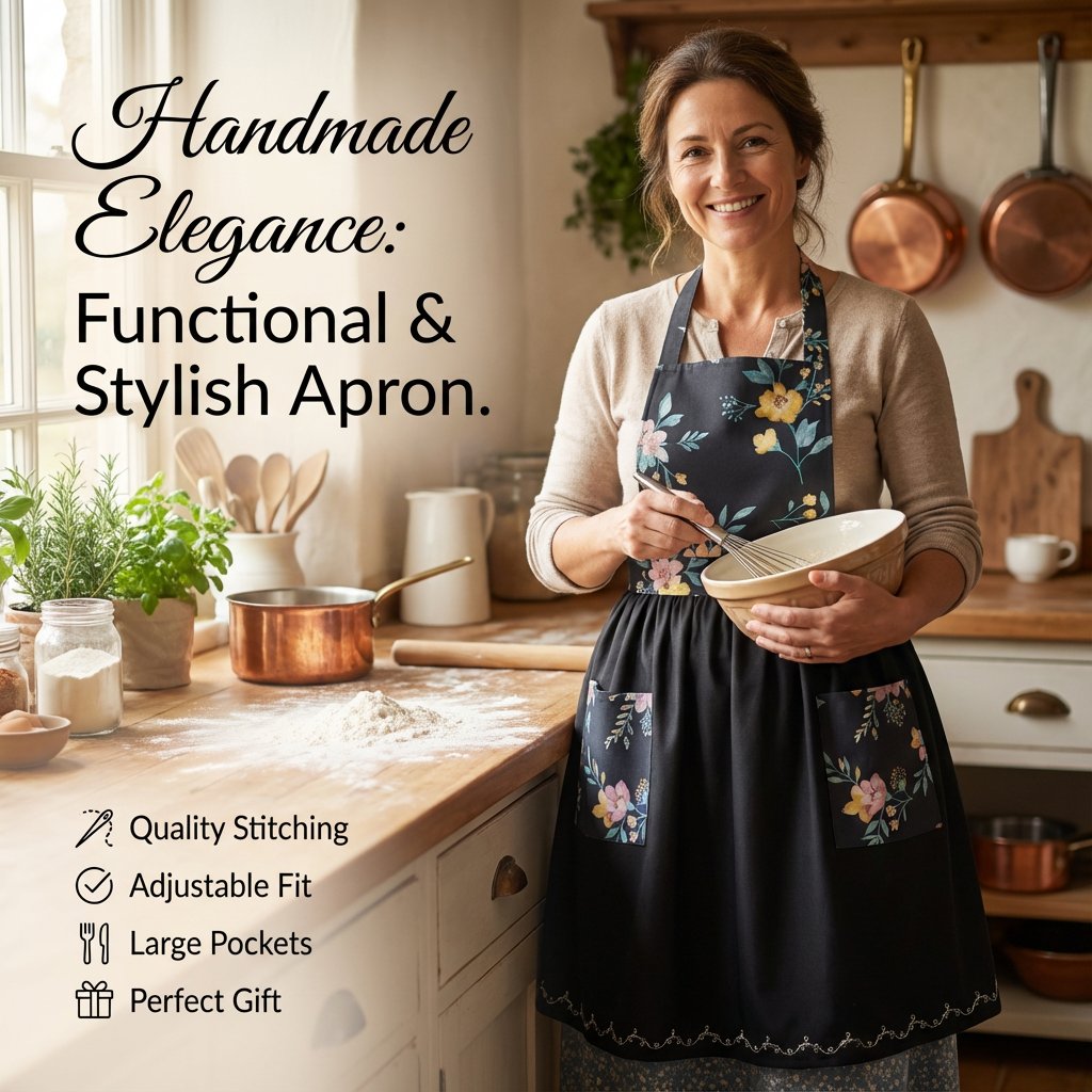 🔥 New Year Hot Sale 49% OFF👩‍🍳🌿Botanical Floral Apron – Handmade Beauty for Your Day(✨Waterproof)🌸✨