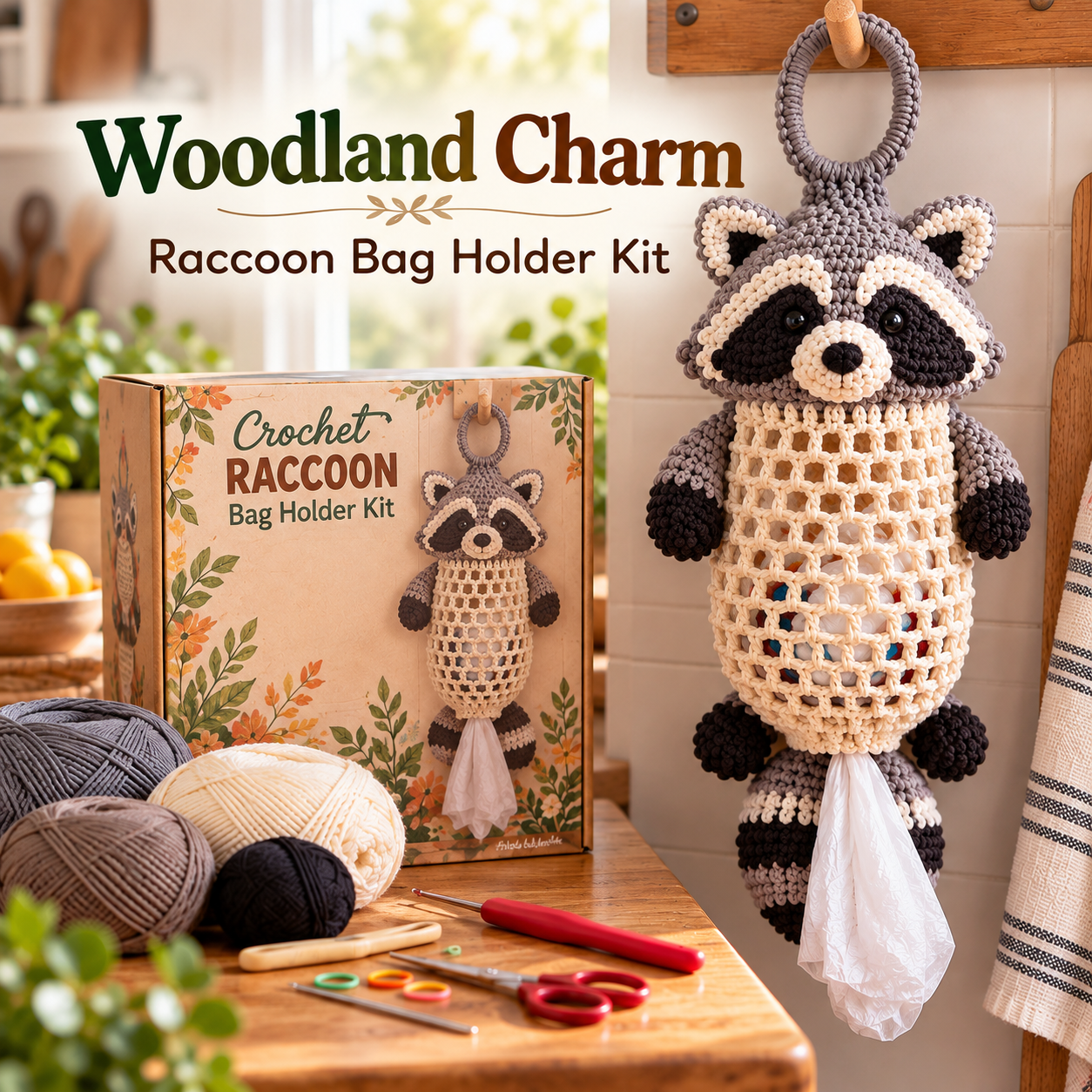 🔥Last 40pcs🎉-✨Crochet Animal Bag Holder DIY Kit Cute 