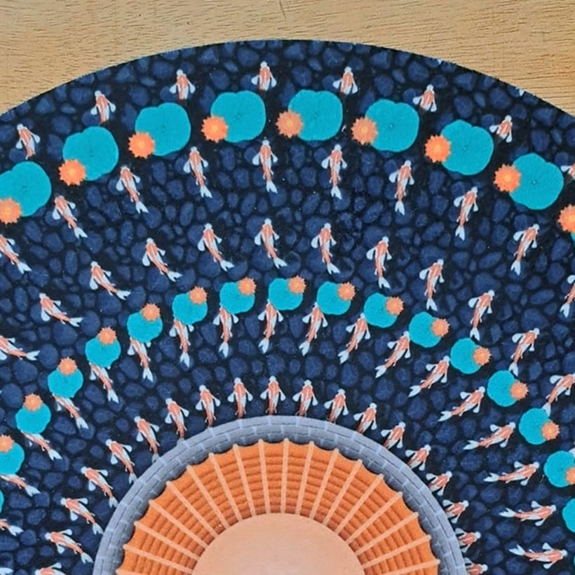 🔥 New Year Hot Sale 49% OFF🎶🌀 Animated Zoetrope Slipmat — 12″ Optical Illusion Turntable Mat💿👀