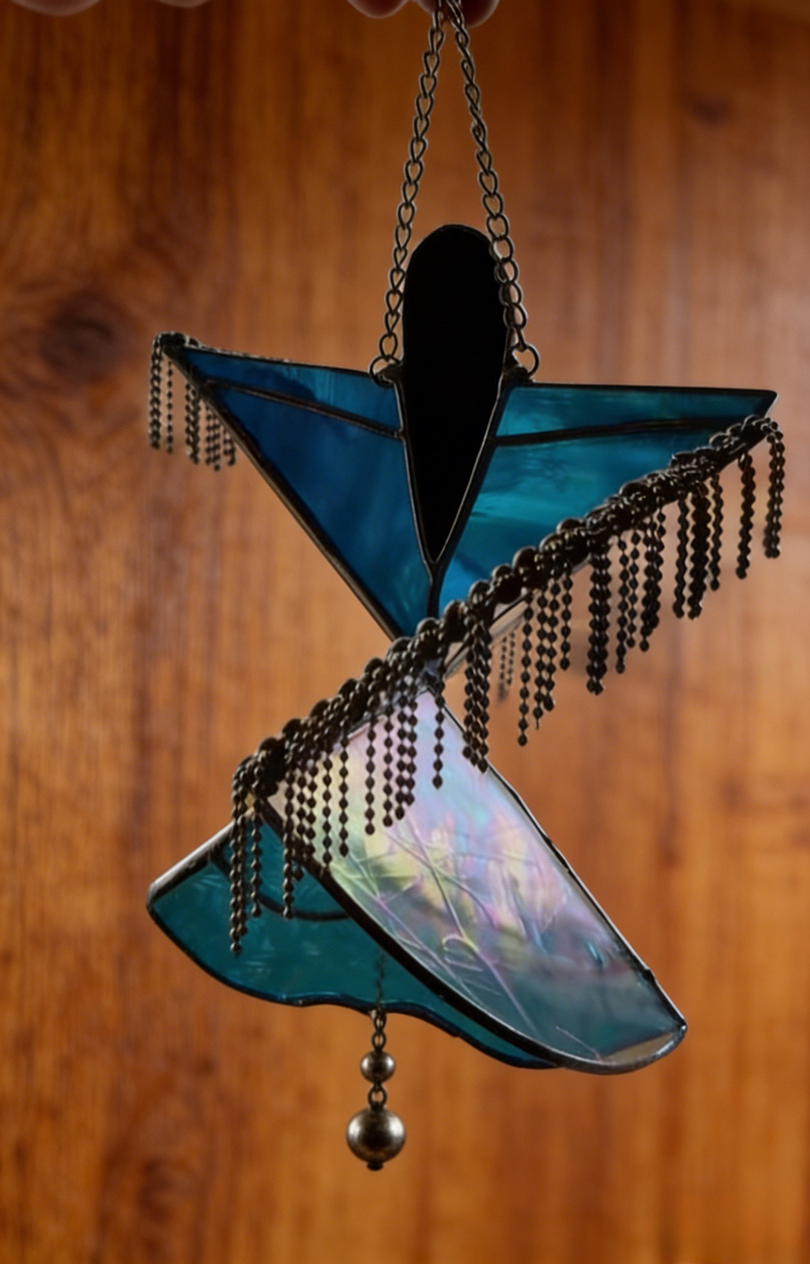 💃 ✨ Bohemian Handcrafted Stained Glass Dancer Wind Chime - Capture Window Romance