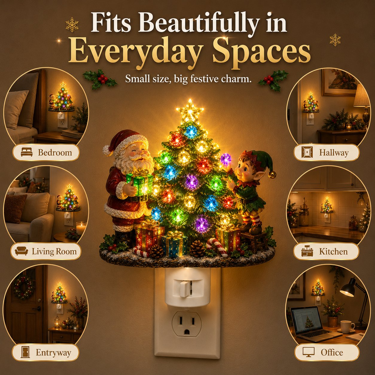 🔥Limited time 70% OFF -🎄🎅Jeweled Christmas Tree Plug-In Night Light