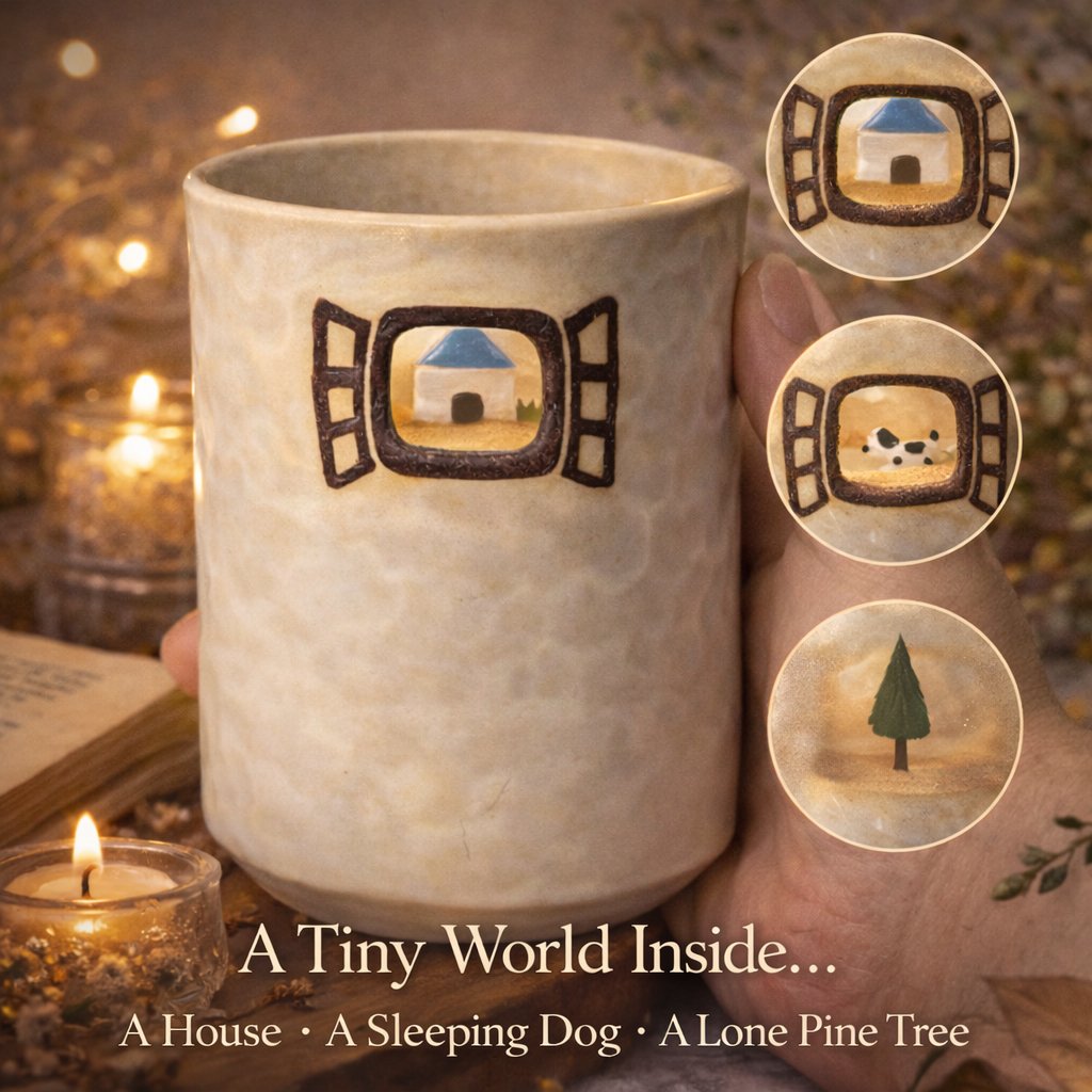 🔥 New Year Hot Sale 49% OFF☕🪟Tiny Window Ceramic Mug – A Hidden Miniature World Inside Every Cup🌲✨