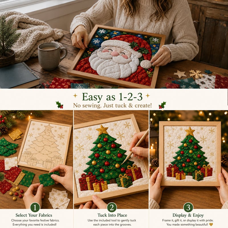 🔥Limited time 70% OFF - 🎅🧵DIY Christmas Fabric Art Painting Kit – Create Your Own Holiday Masterpiece