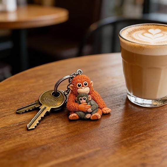 🔥LAST DAY 49% OFF🐵💕Viral Punch Monkey Hugging Monkey Keychain - Emotional Gift for Animal Lovers, Family, Friends, Loved Ones🎁