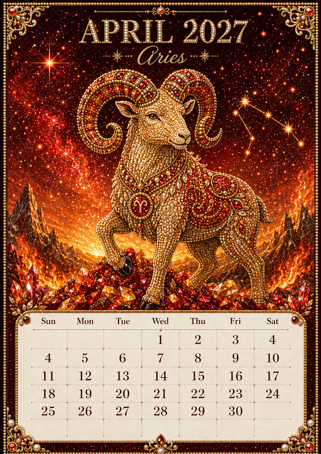 🔥Limited time 70% OFF -♈✨ Beginner-Friendly 2027 Twelve Zodiac Bead Art Calendar Kit – A Sparkling Astrology Craft Journey