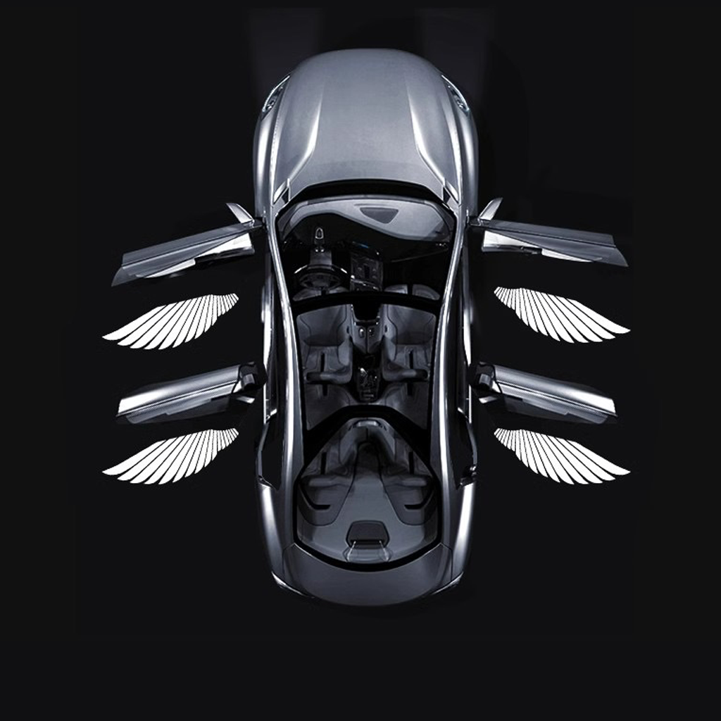 🔥LAST DAY 49% OFF🚗🪽Angel Wing Car Door Projector Lights – Light Up Every Arrival💫