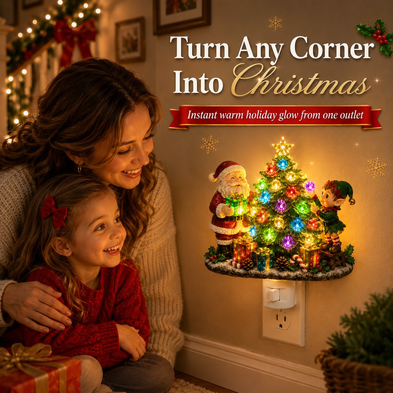🔥Limited time 70% OFF -🎄🎅Jeweled Christmas Tree Plug-In Night Light